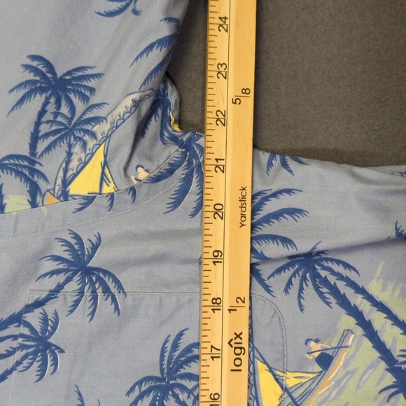 Polo Ralph Lauren Shirt Men's S Blue Clayton Loop Collar Hawaiian Tropical Boat - Picture 5 of 8